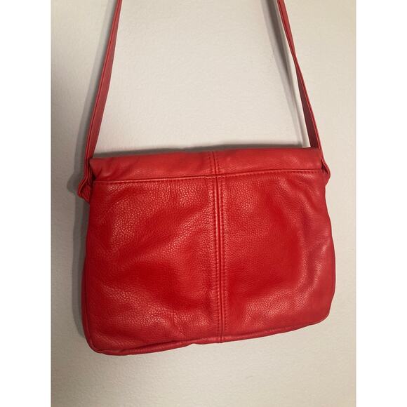 Vintage Red Leather SAS Made in USA Bag Crossbody Clutch Convertible - Picture 5 of 13